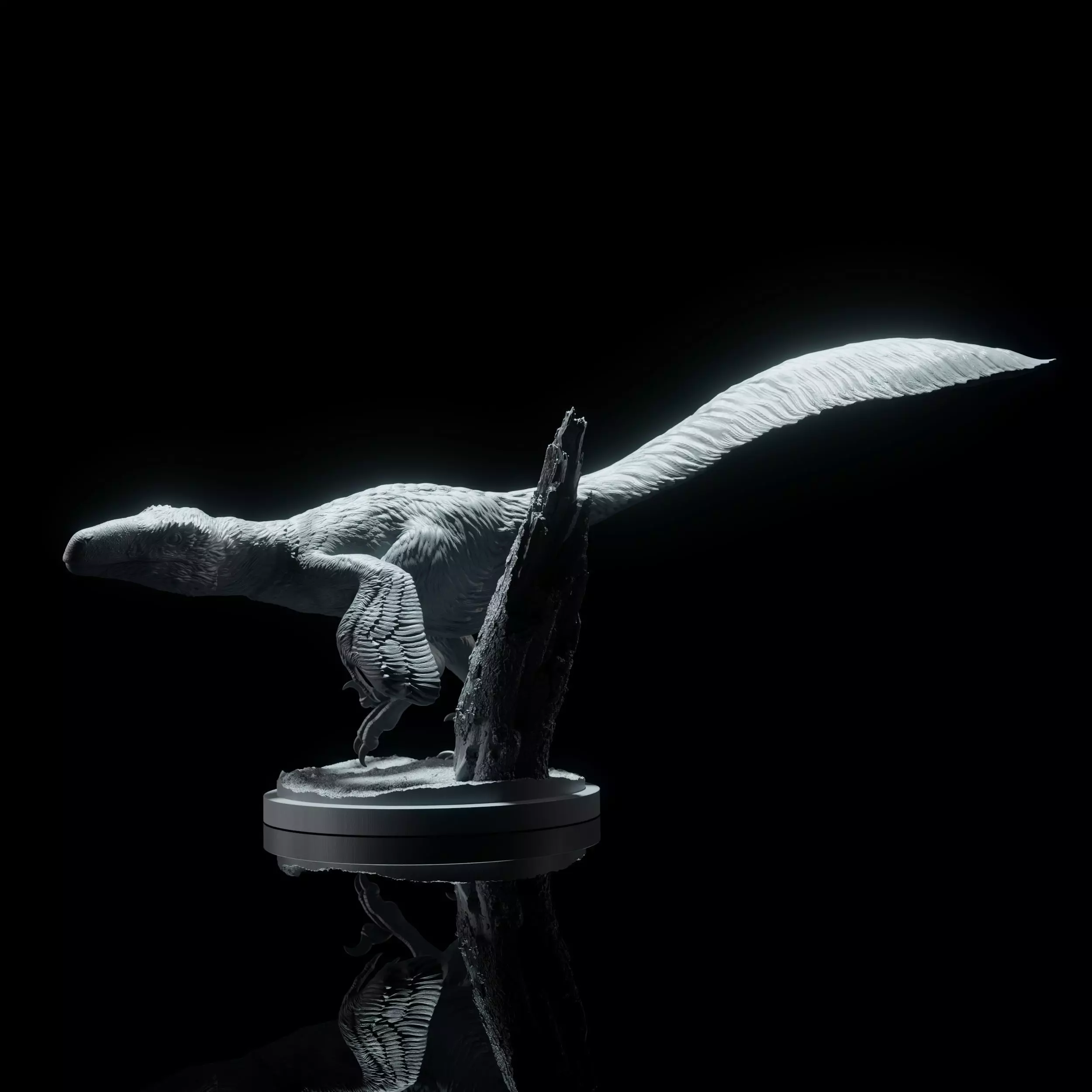 Utahraptor running 1-35 scale pre-supported dinosaur 3D print model_0