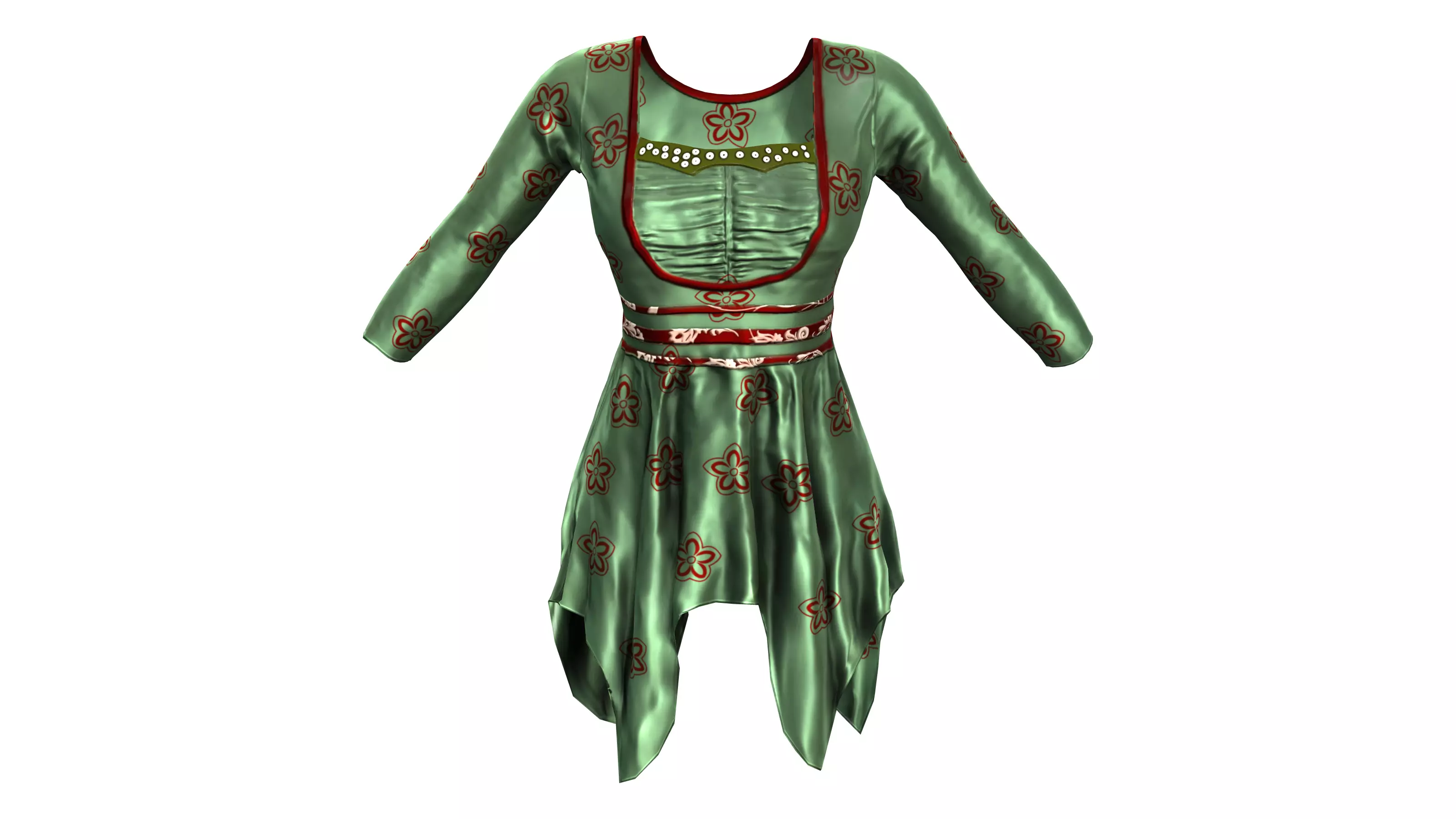 Historic Willow Dress Low-poly 3D model