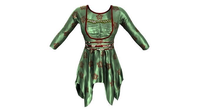 Historic Willow Dress Low-poly 3D model