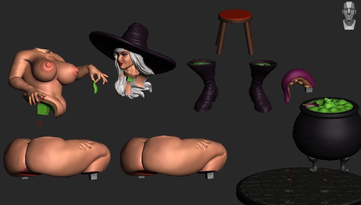 LENORA WITCH - HALLOWEEN BABES - CURVY PROJECT NSFW 3D print model_7
