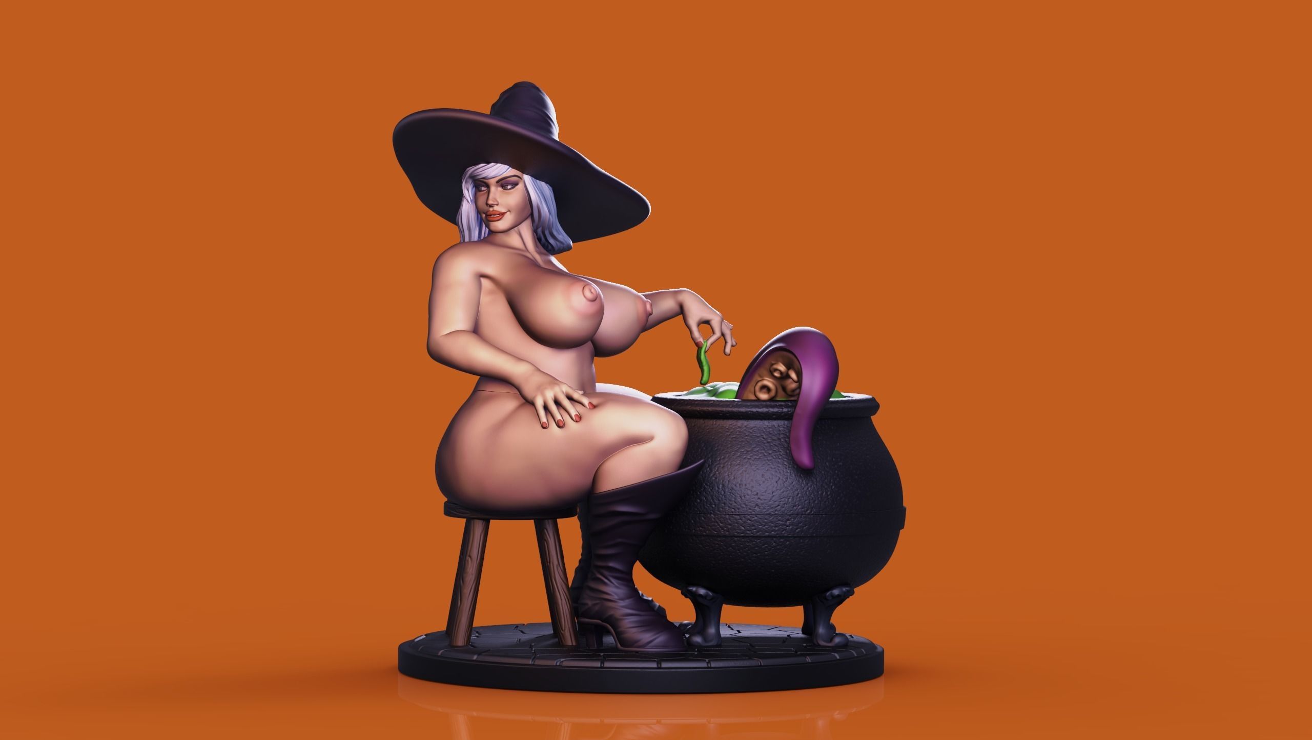 LENORA WITCH - HALLOWEEN BABES - CURVY PROJECT NSFW 3D print model_2