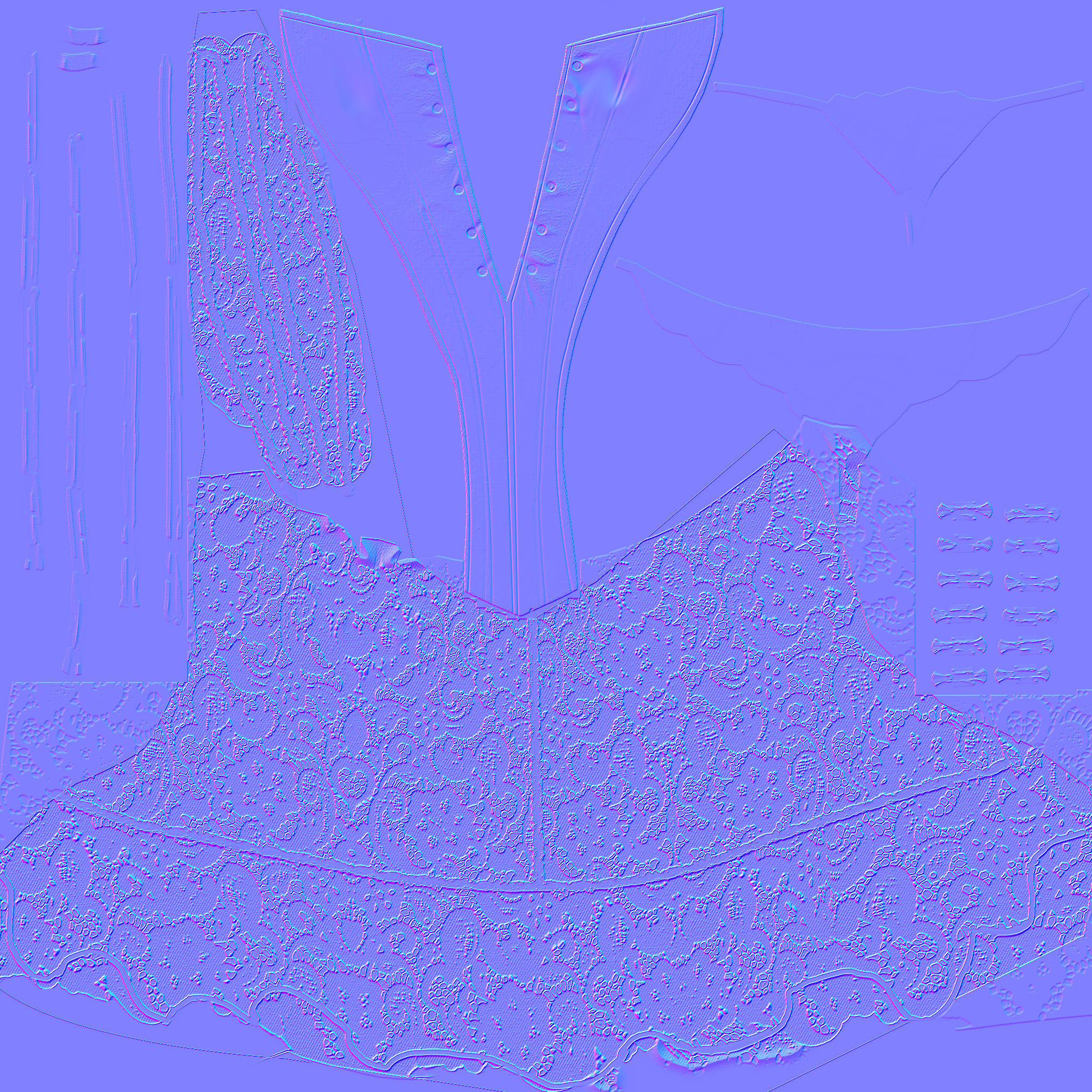 Leather Corset with Panties Low-poly 3D model_12