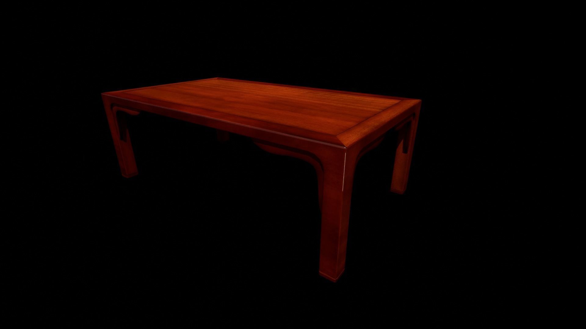 Japanese furniture set Low-poly 3D model_4