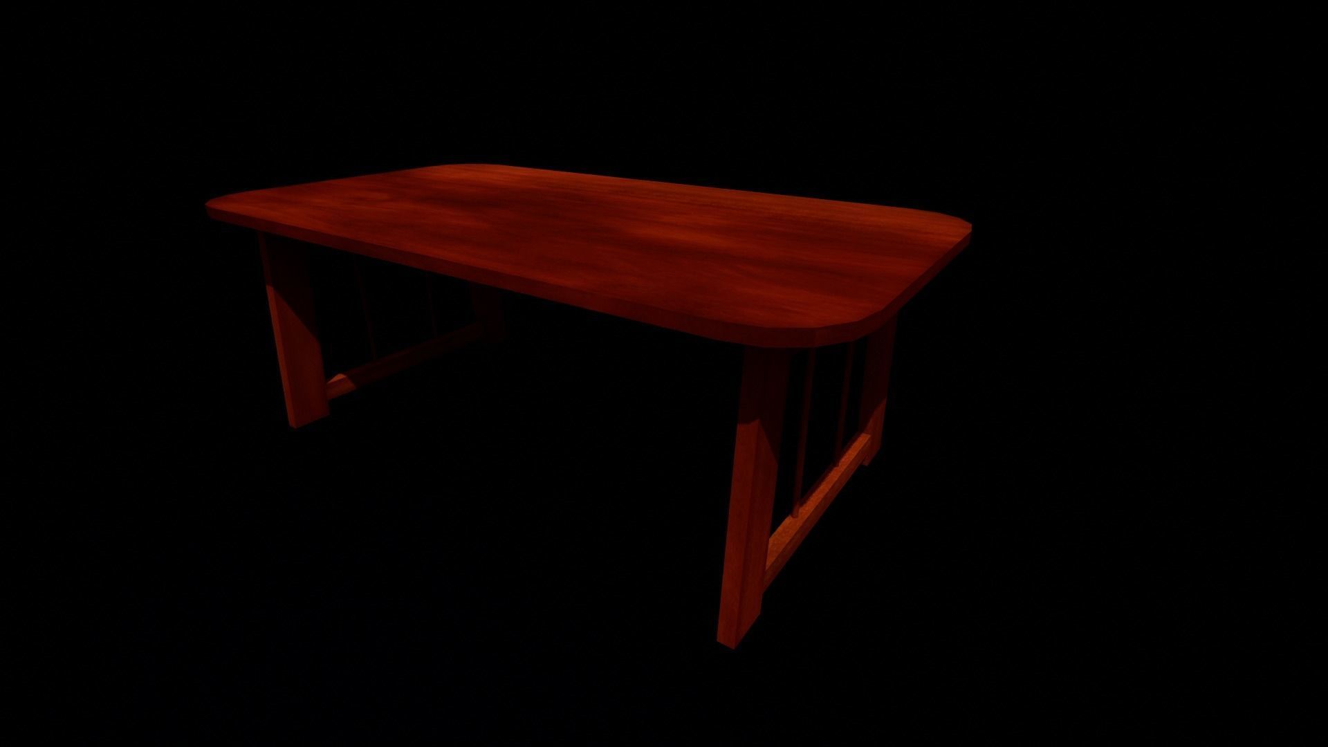 Japanese furniture set Low-poly 3D model_5