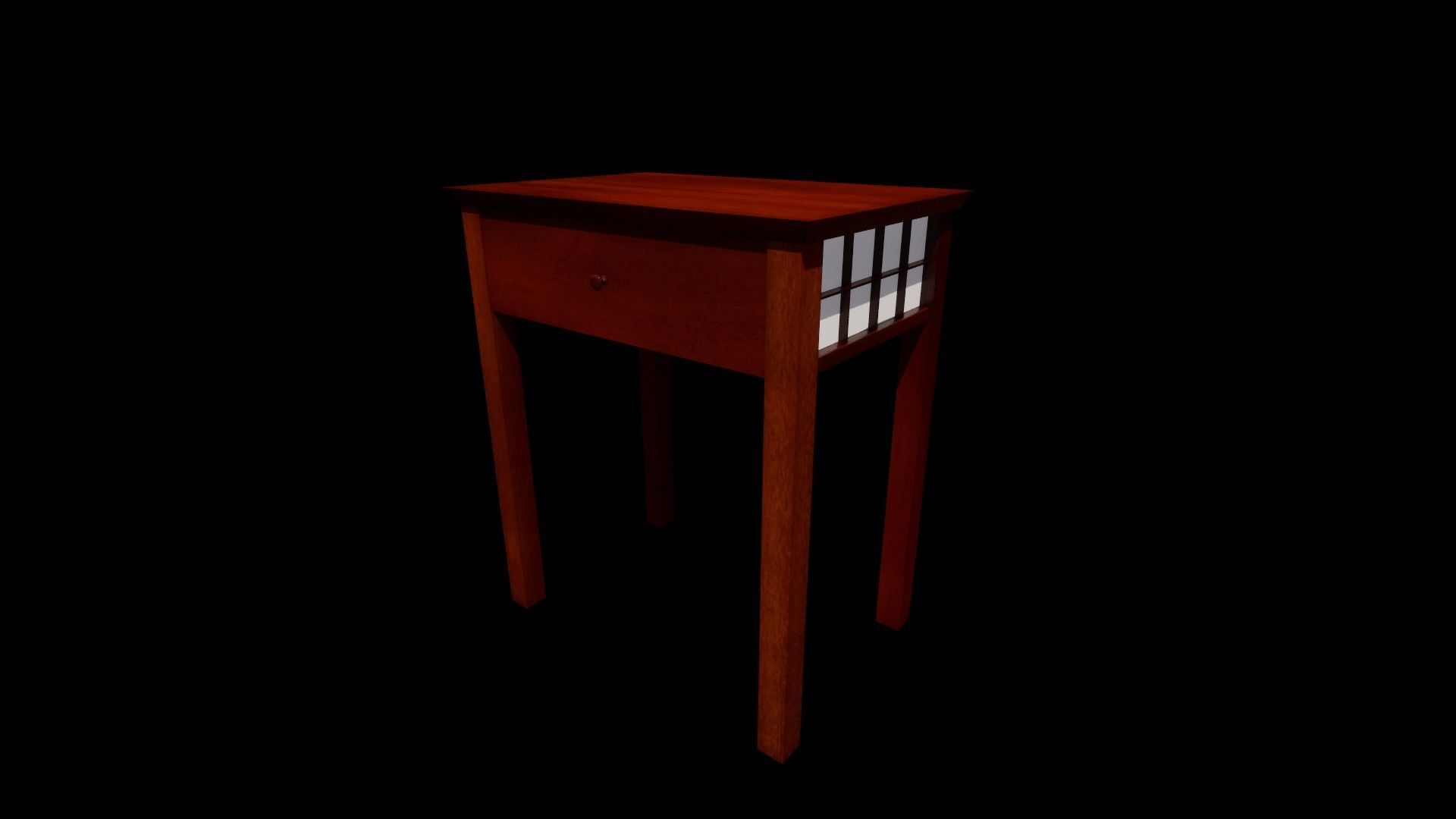 Japanese furniture set Low-poly 3D model_3