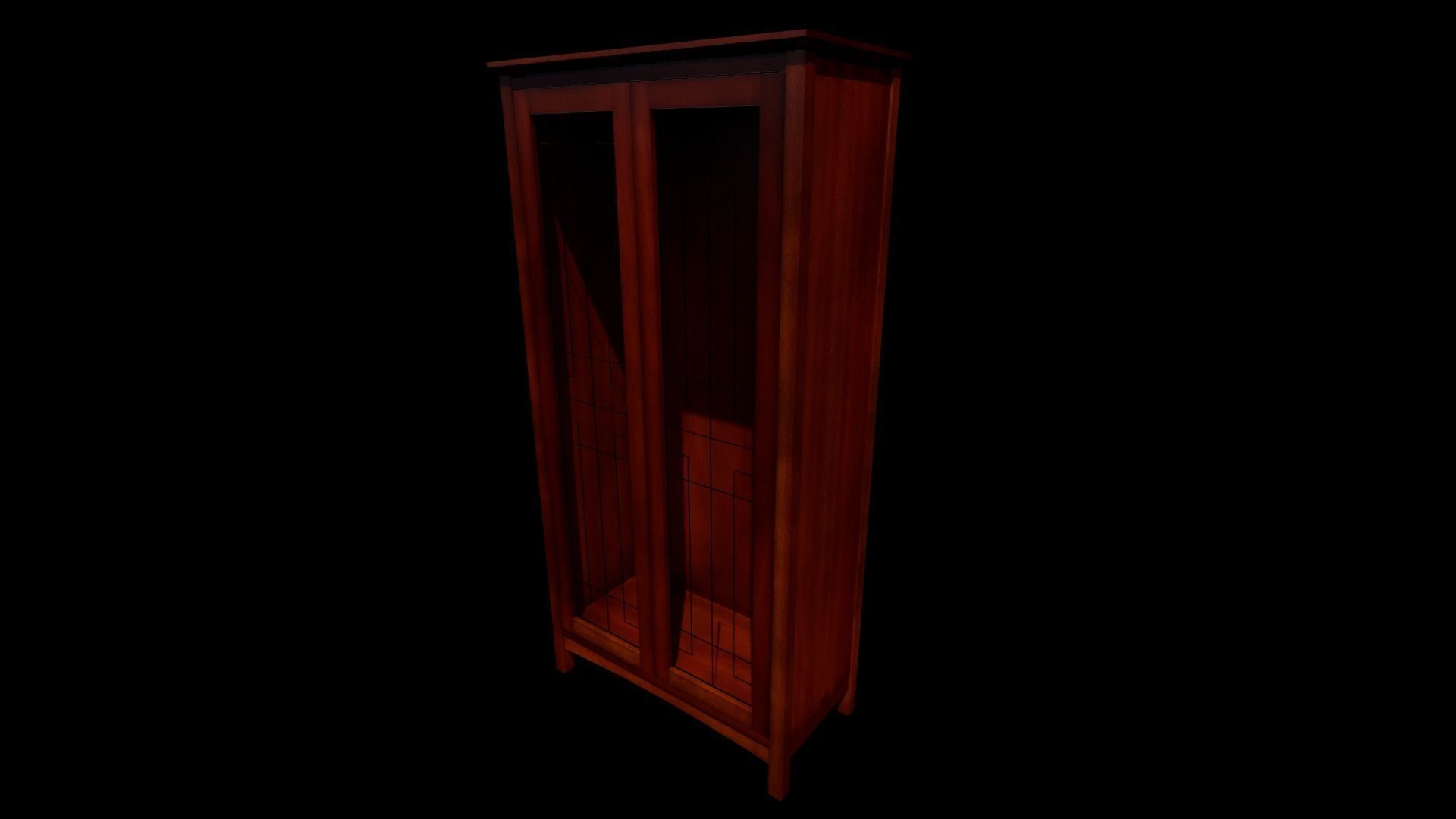 Japanese furniture set Low-poly 3D model_1