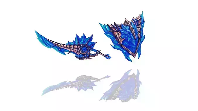 Glorious Sword and Shield Low-poly 3D model