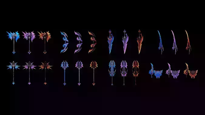 Glorious Weapons 3D Model Collection
