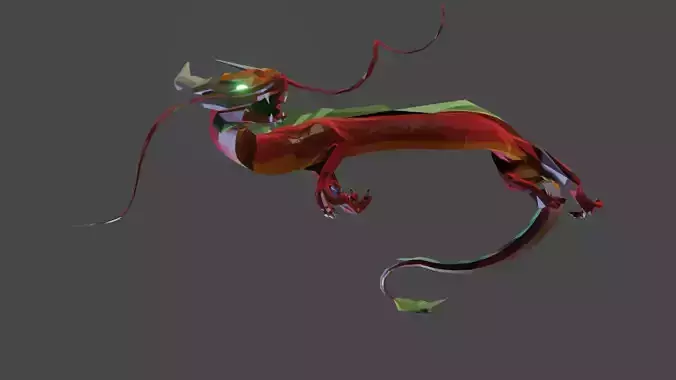 Low Poly Chinese Dragon Low-poly 3D model