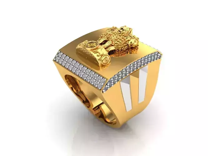 0113 - Ashok Stambh Ring 3D print model