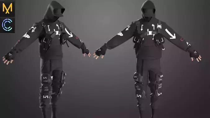 New Streetwear Outfit Male  OBJ mtl FBX ZPRJ