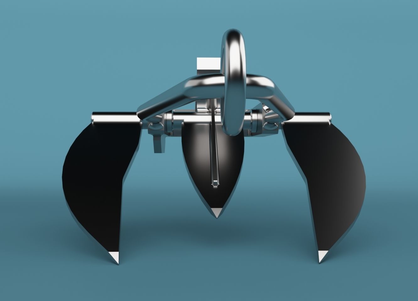 Anchor metal claw 3D model_3