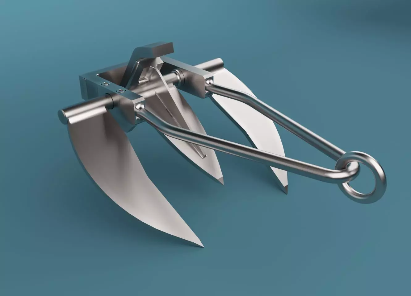 Anchor metal claw 3D model_0