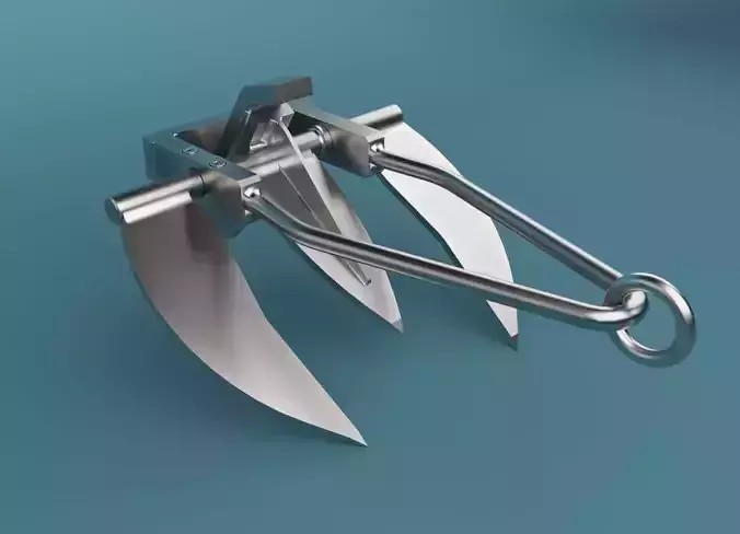 Anchor metal claw 3D model
