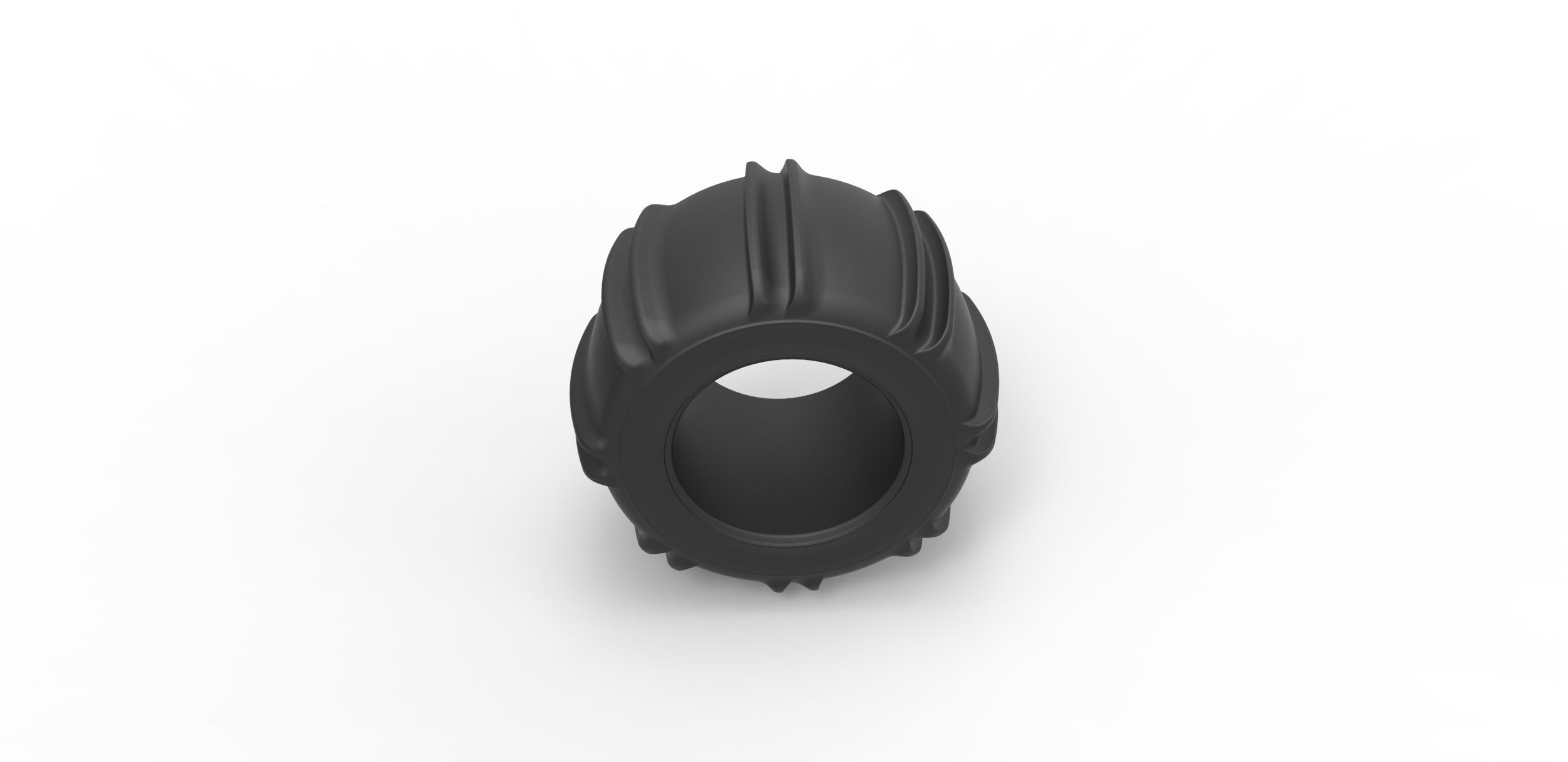 Dune buggy rear tire 9 Scale 1 to 25 3D print model_5