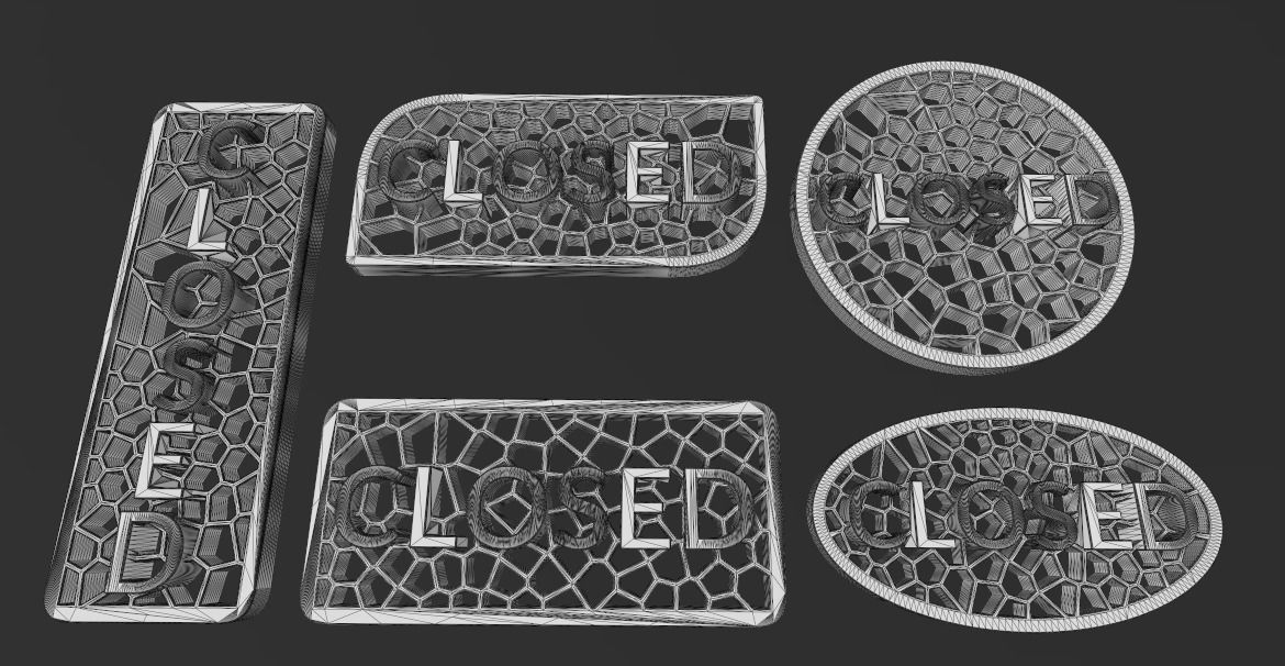 Open closed Sign 3D print model_12