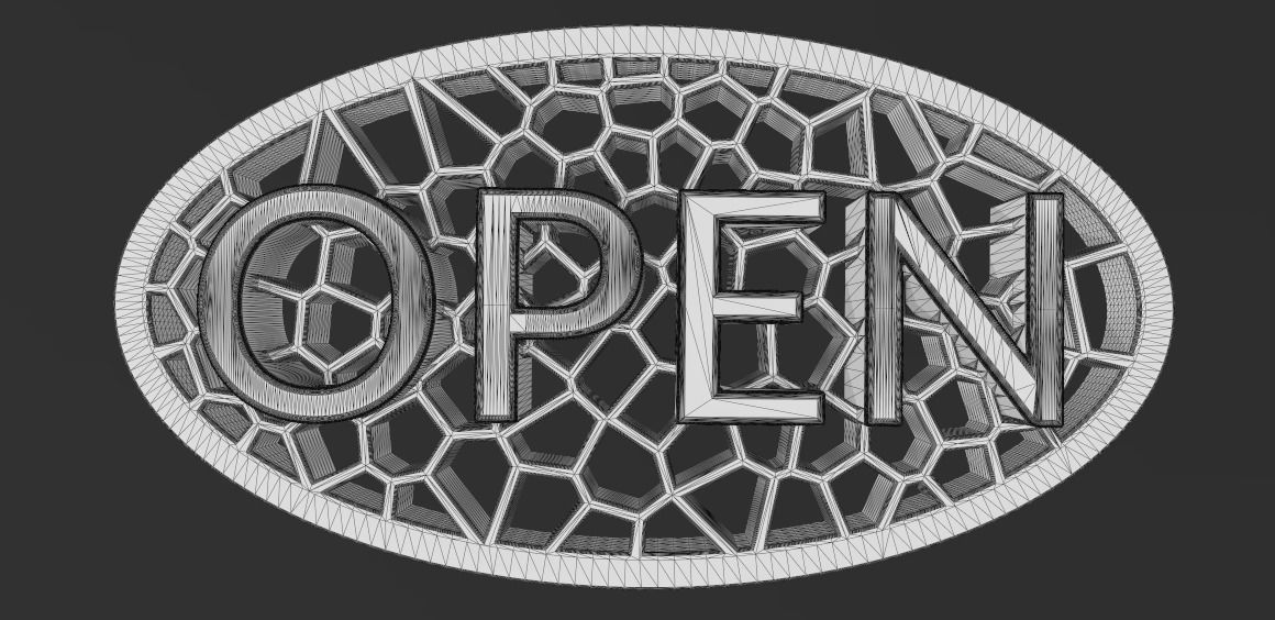 Open closed Sign 3D print model_21