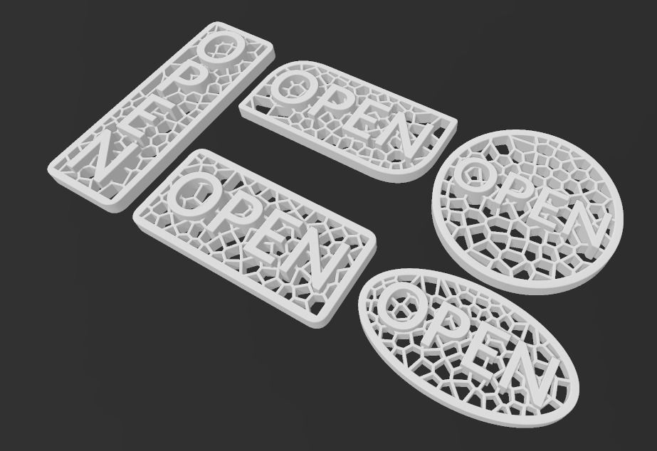 Open closed Sign 3D print model_7