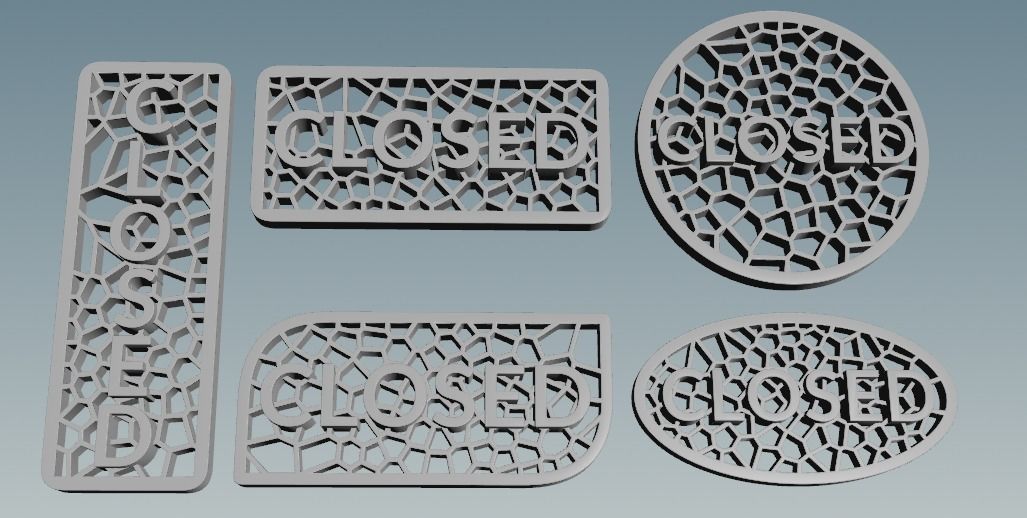 Open closed Sign 3D print model_9