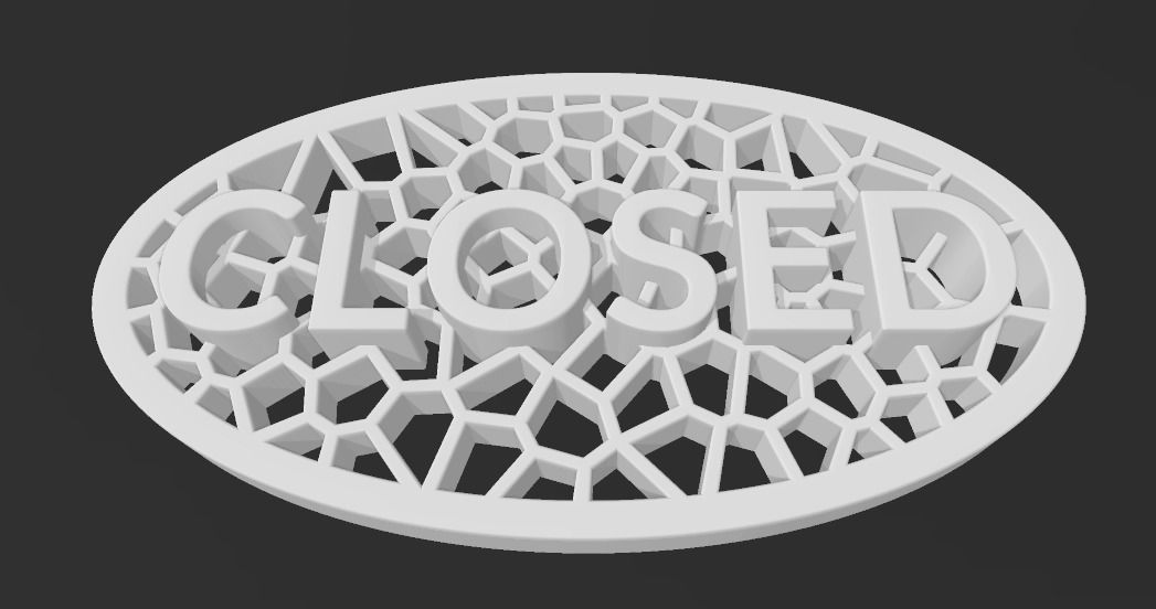 Open closed Sign 3D print model_37
