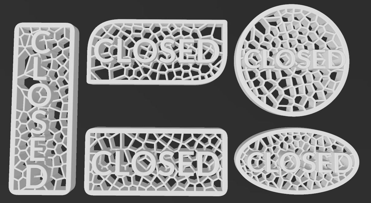 Open closed Sign 3D print model_2