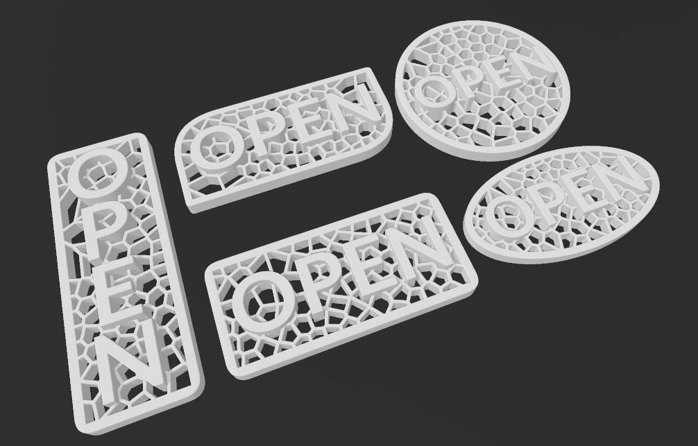 Open closed Sign 3D print model_5