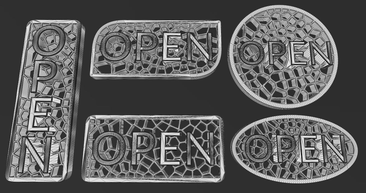Open closed Sign 3D print model_13