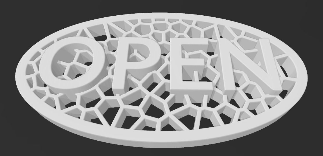 Open closed Sign 3D print model_22