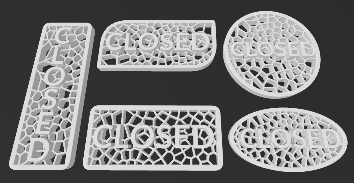 Open closed Sign 3D print model_4