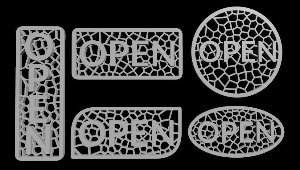 Open closed Sign 3D print model_10