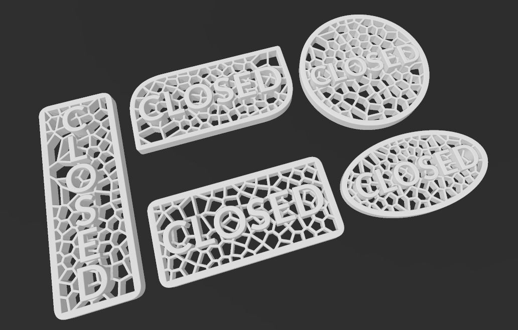 Open closed Sign 3D print model_6