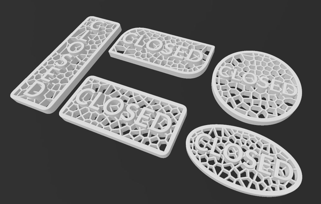 Open closed Sign 3D print model_8