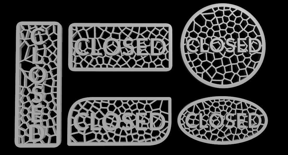 Open closed Sign 3D print model_11