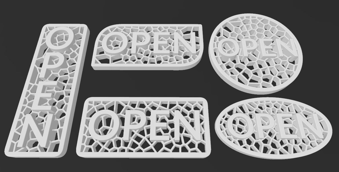 Open closed Sign 3D print model_3