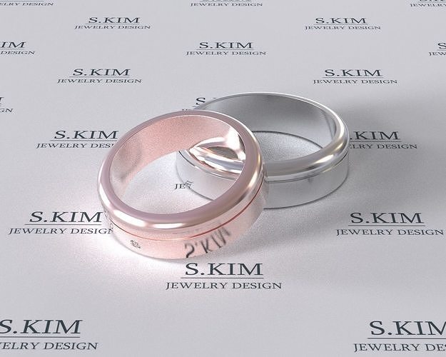 Wedding rings couple  3D print model