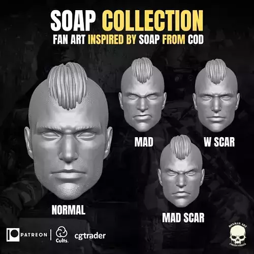 Soap Collection  Fan Art Heads 3D print model