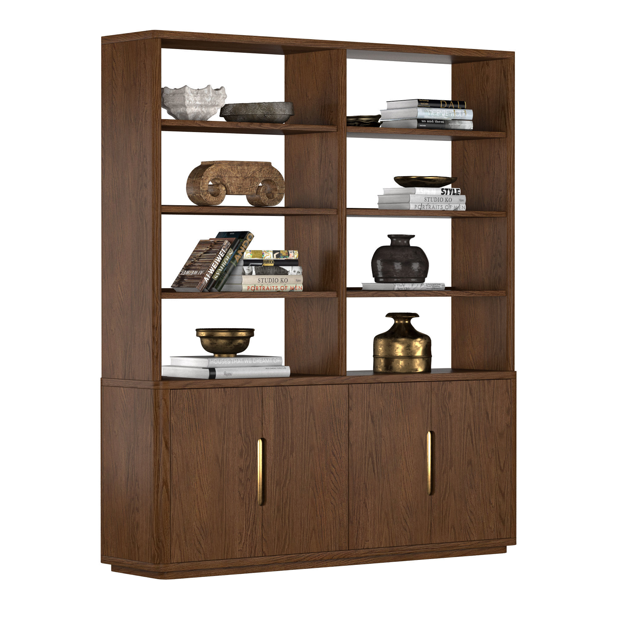 BRETON 4-DOOR OPEN SIDEBOARD and HUTCH 3D model_6