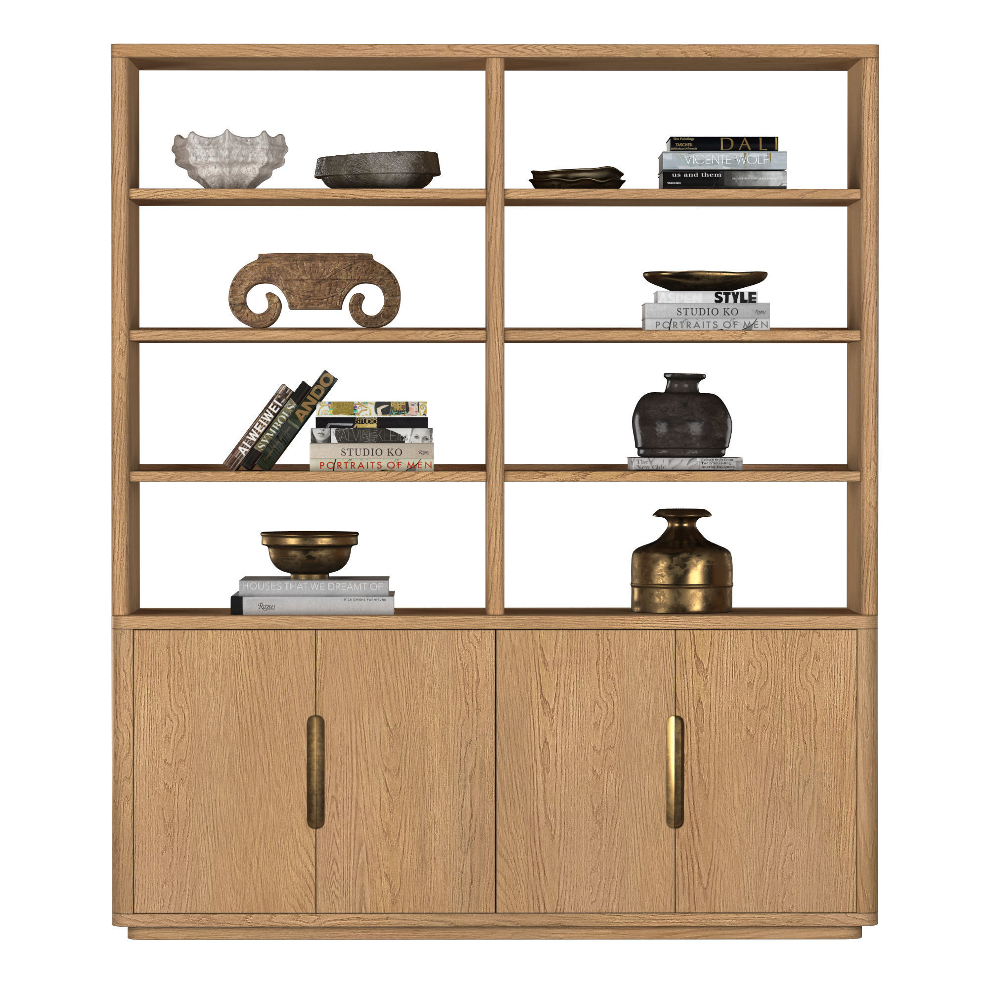 BRETON 4-DOOR OPEN SIDEBOARD and HUTCH 3D model_3