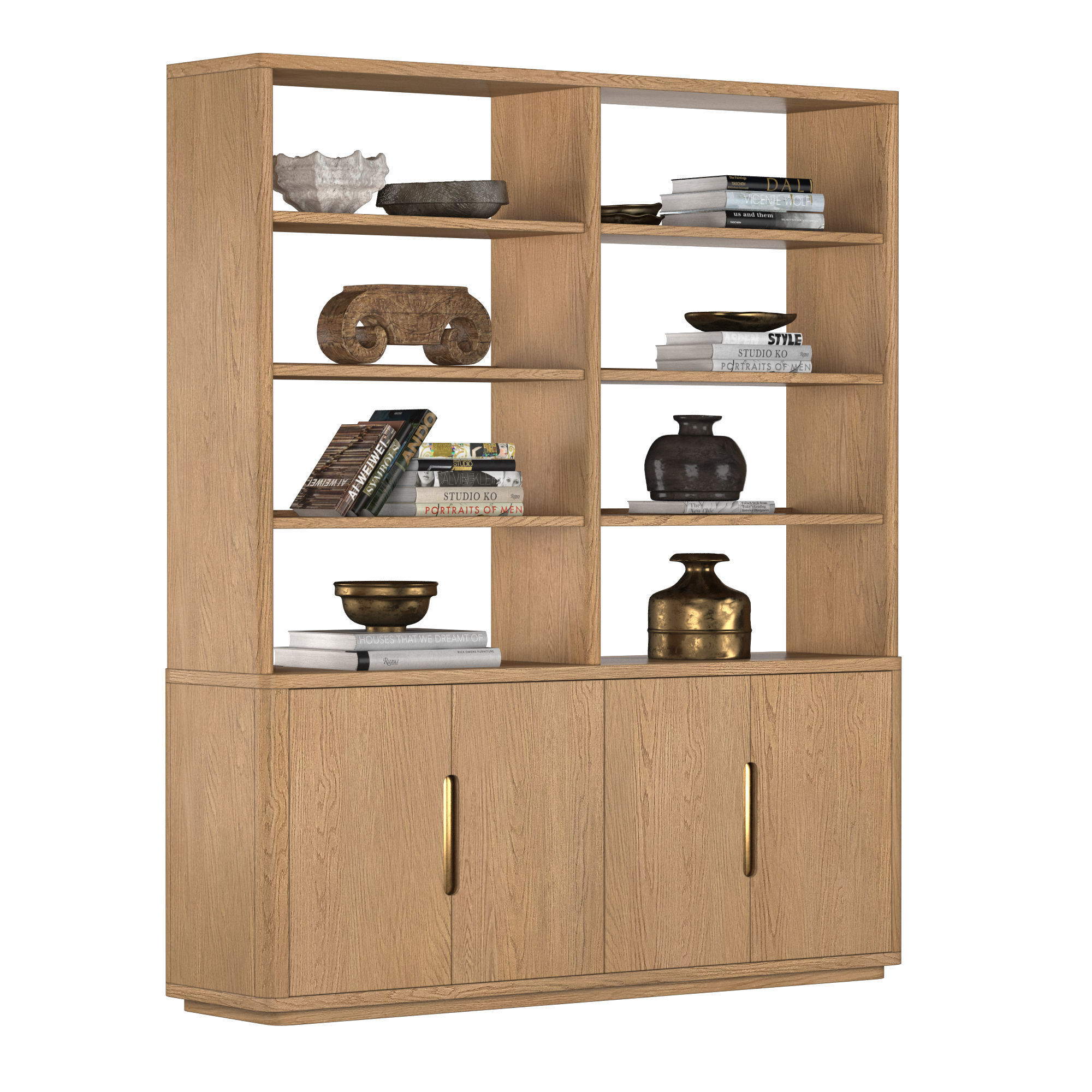 BRETON 4-DOOR OPEN SIDEBOARD and HUTCH 3D model_2