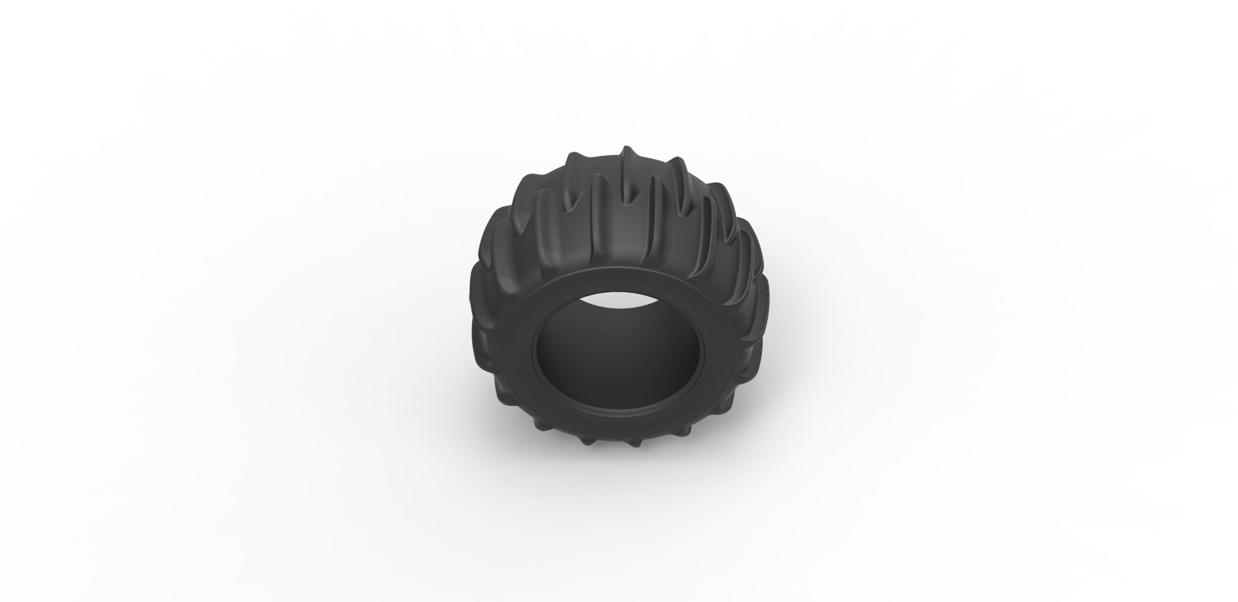 Dune buggy rear tire 10 Scale 1 to 25 3D print model_5