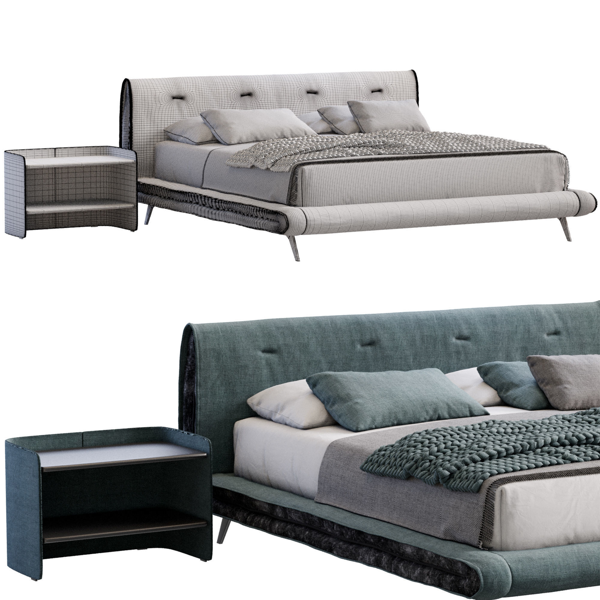 Saddle Bed By Bonaldo 3D model_7