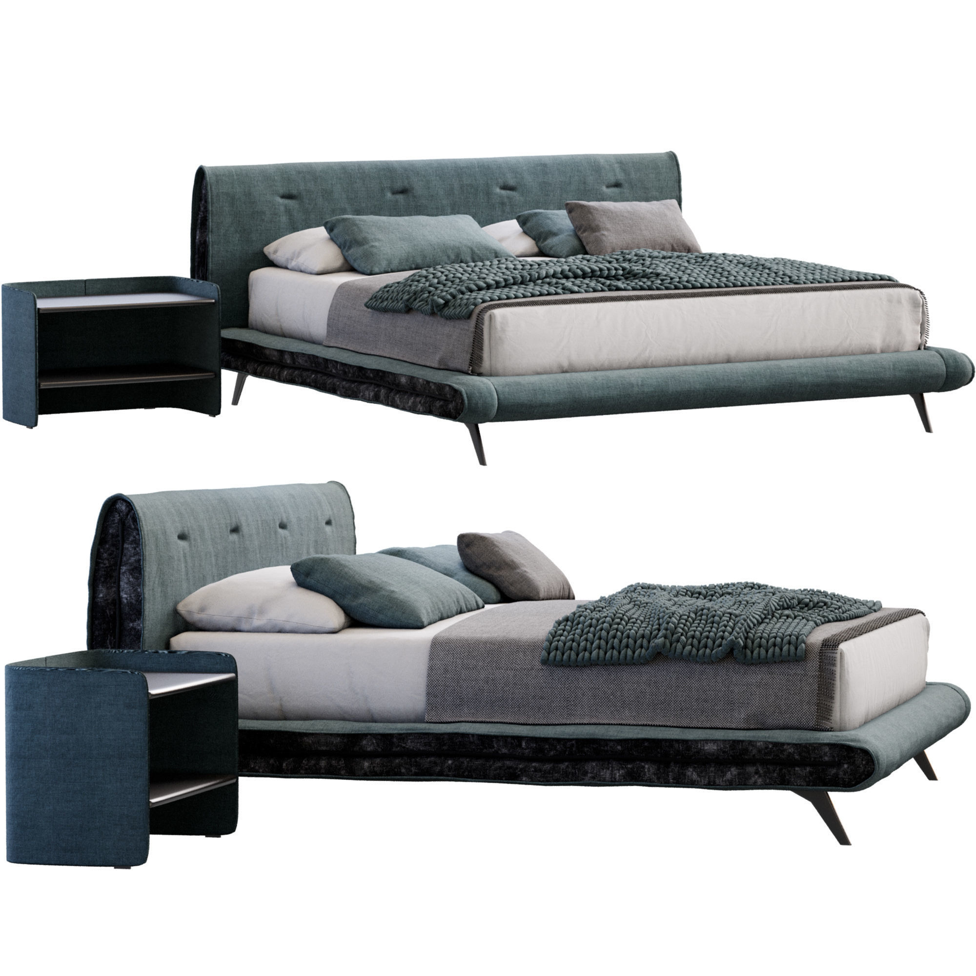 Saddle Bed By Bonaldo 3D model_6