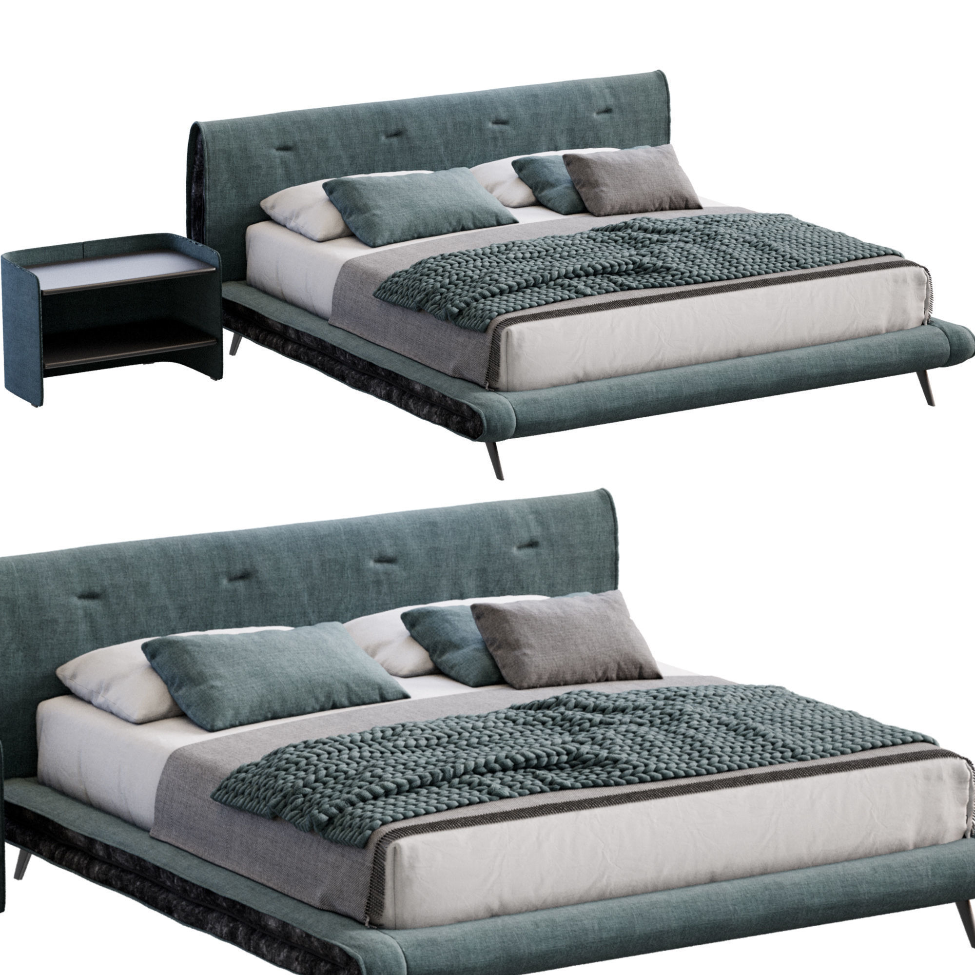 Saddle Bed By Bonaldo 3D model_5