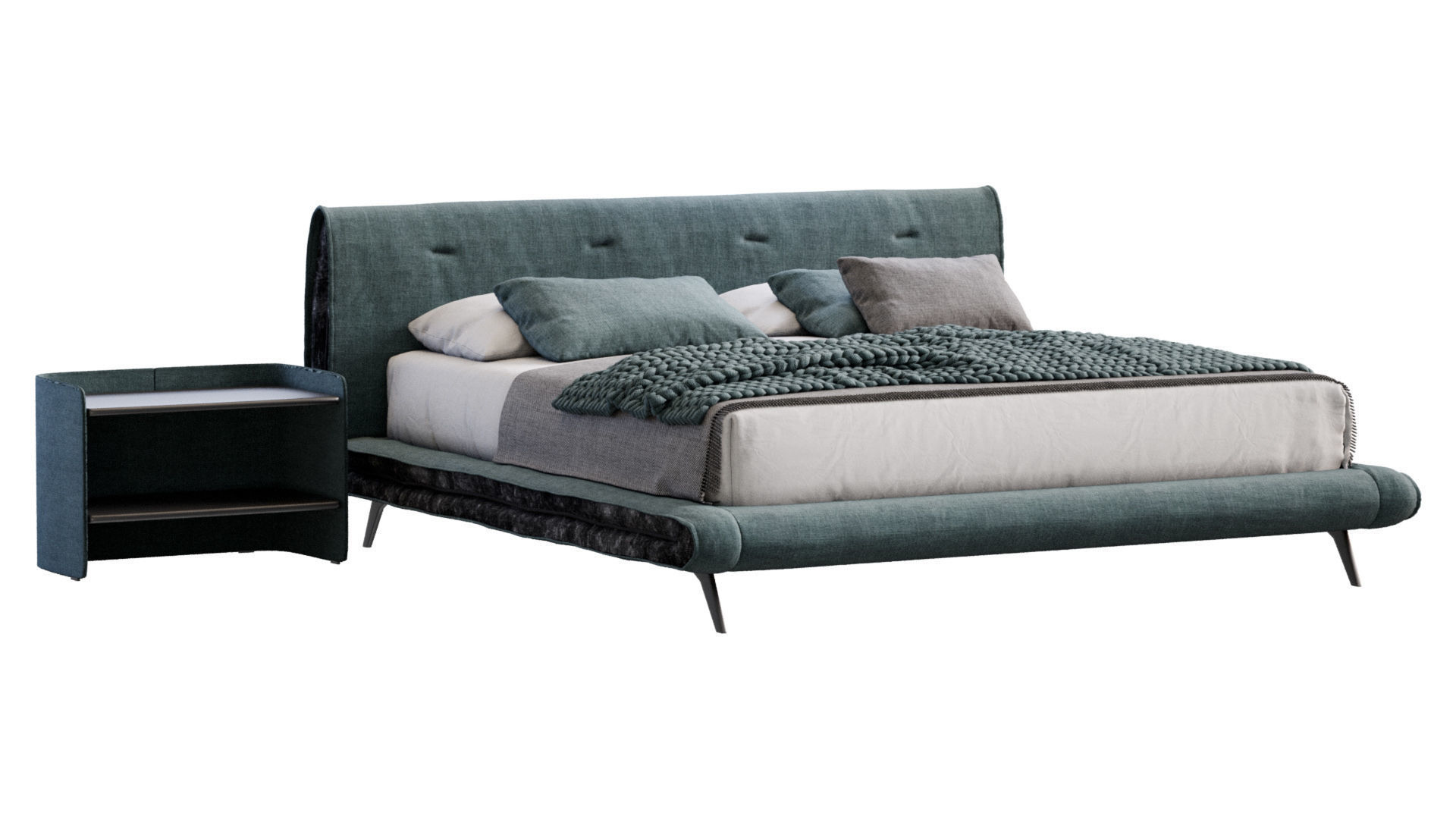 Saddle Bed By Bonaldo 3D model_2