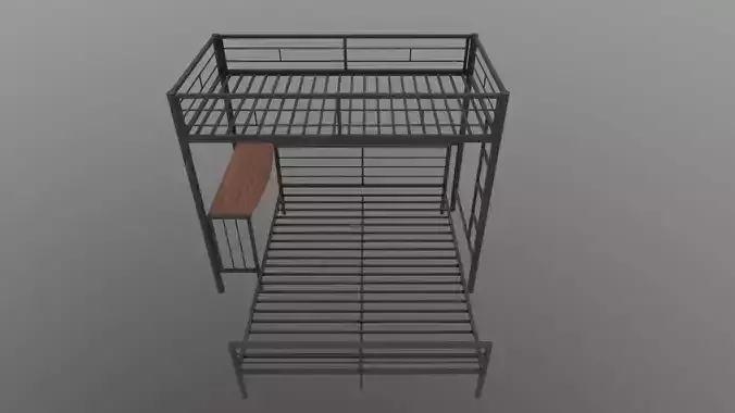 Metal Bunk Bed With Desk