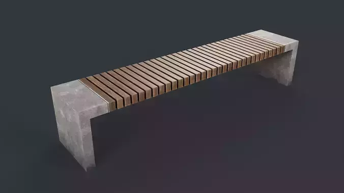 Modern Outdoor Bench 44 PBR Game Ready Low-poly 3D model
