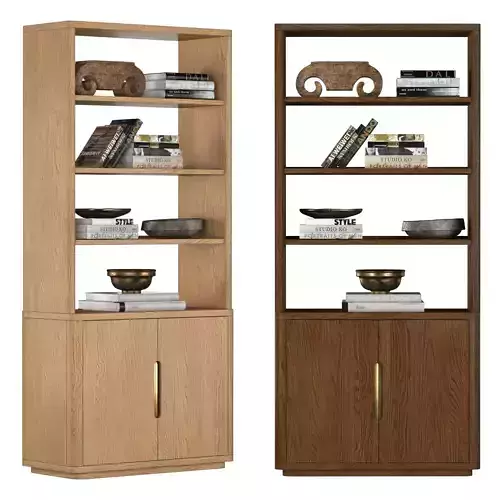 BRETON DOUBLE-DOOR OPEN SIDEBOARD and HUTCH