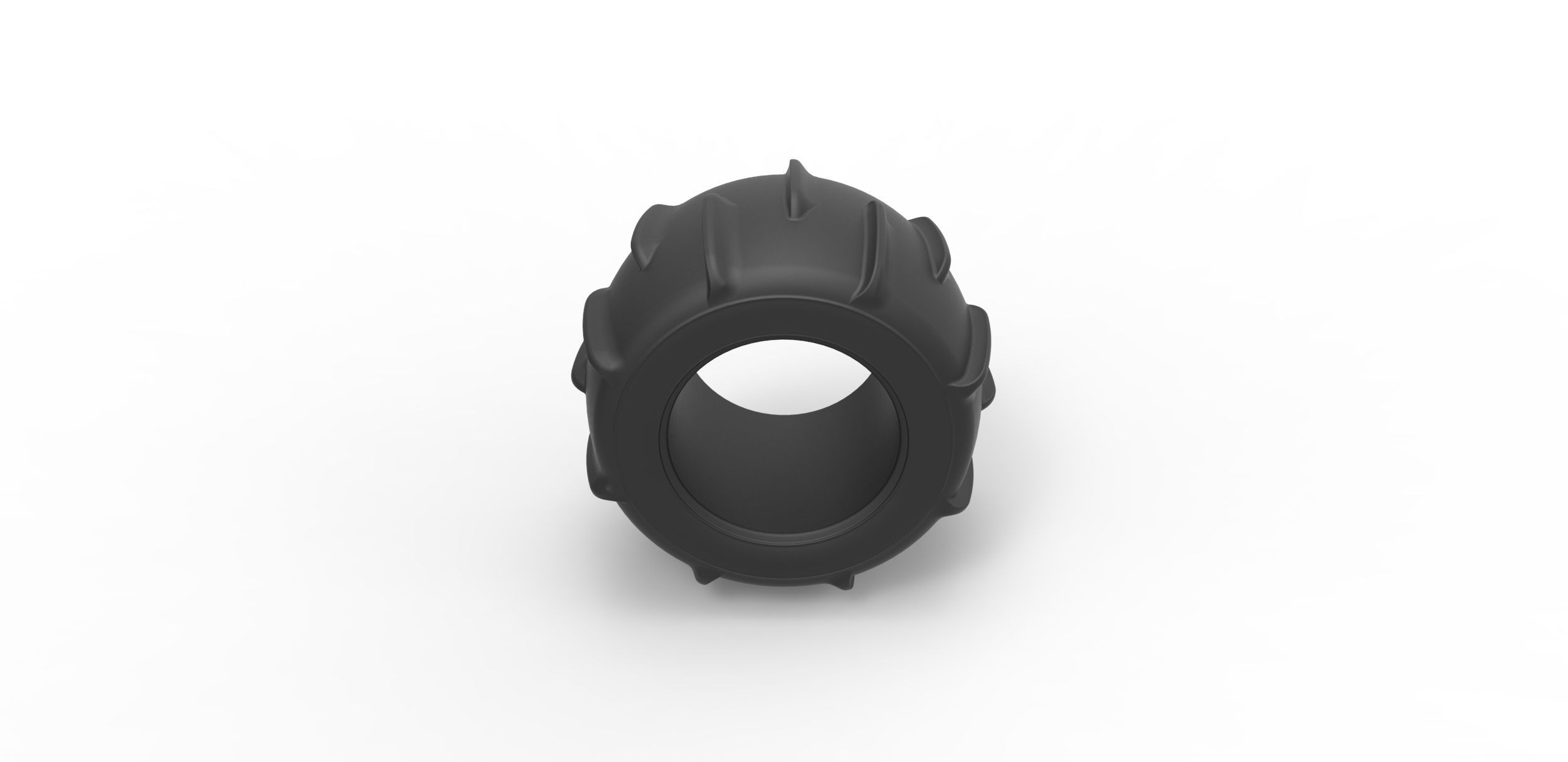 Dune buggy rear tire 11 Scale 1 to 25 3D print model_5