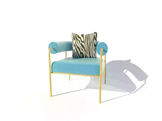 chair gold with zebra pillow