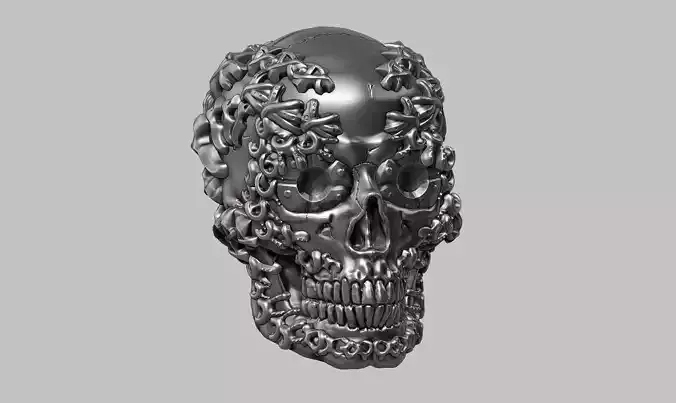 skull robot head a14 3d print model 3D print model